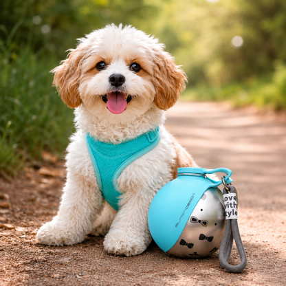 Gourde portable 2-en-1 pour chien -Idéale pour Promenade et Voyage