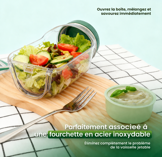 Bocal à salade portable avec couvercle