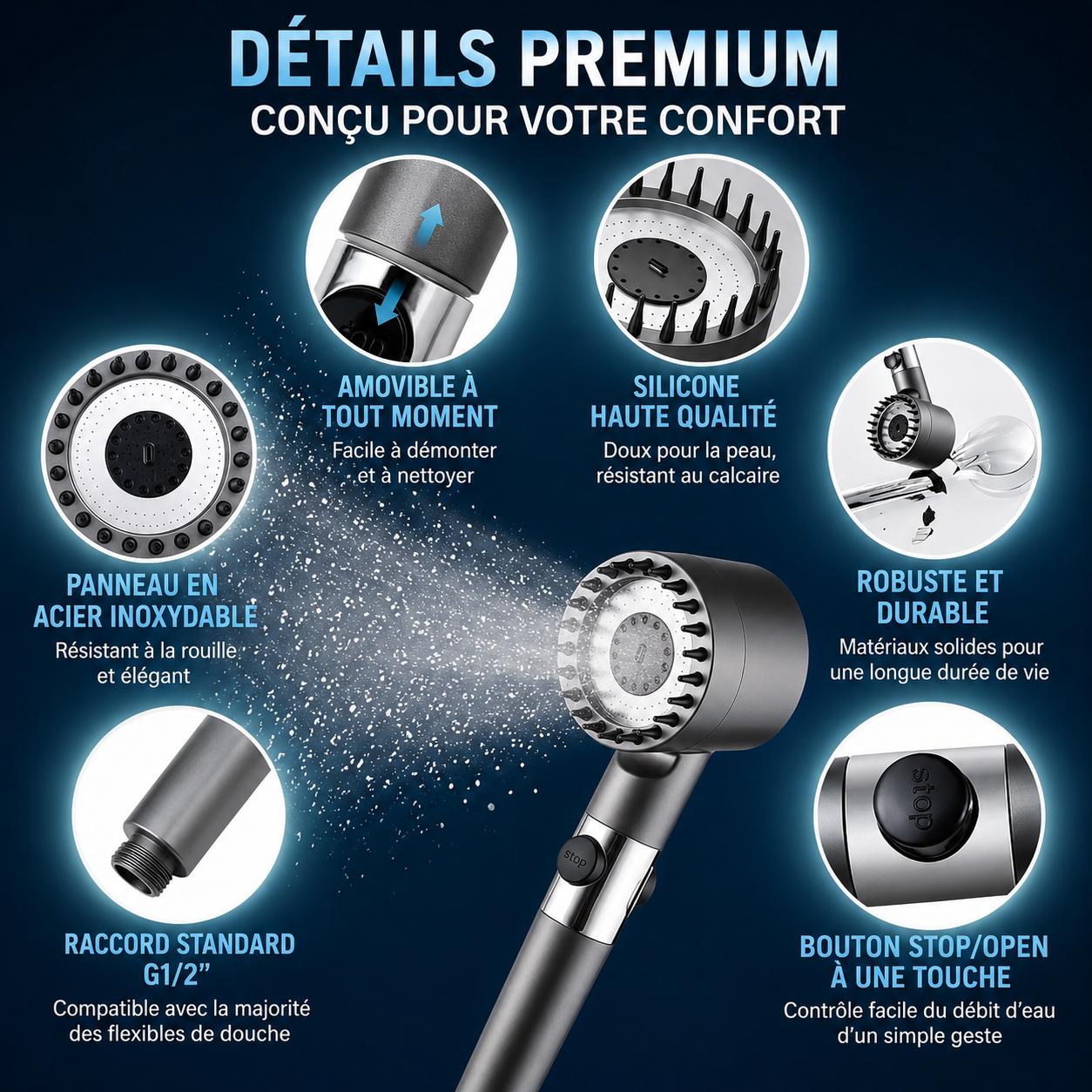 Douche filtrante haute pression Hydroluxe™