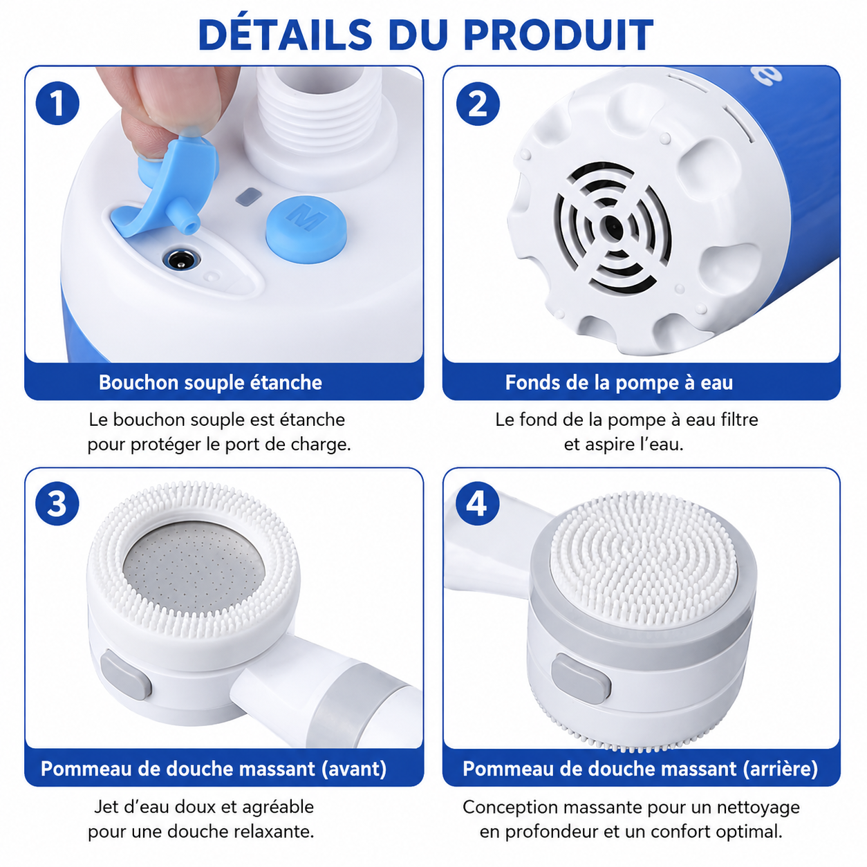 Douche Portable Rechargeable Camping et Plage