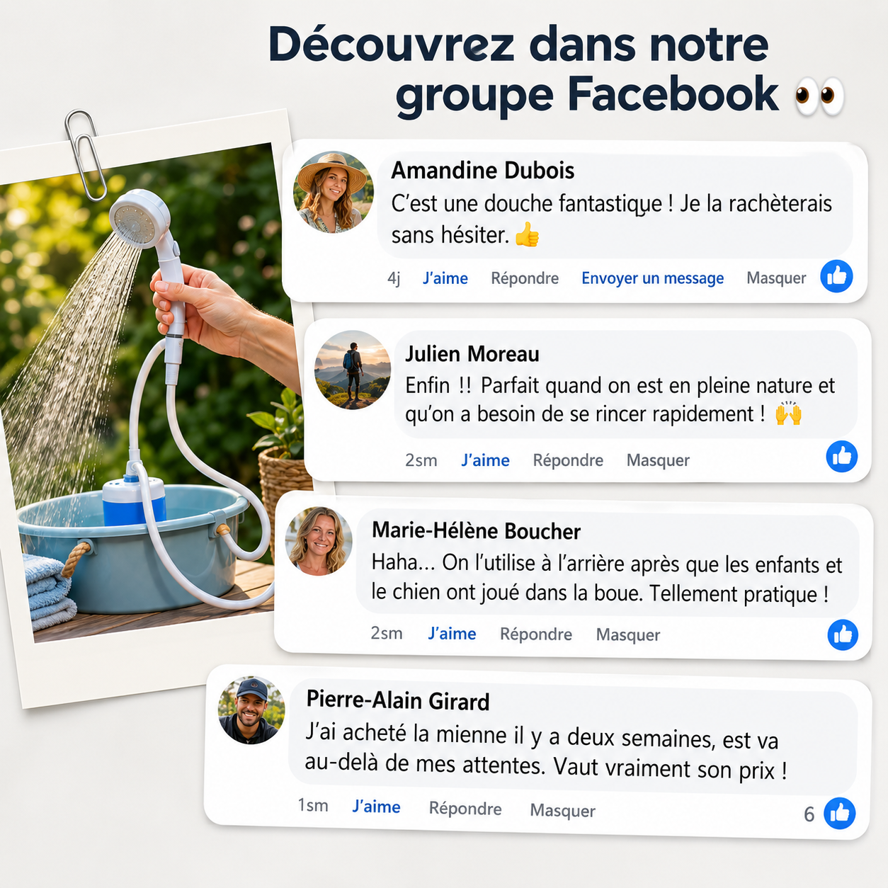 Douche Portable Rechargeable Camping et Plage