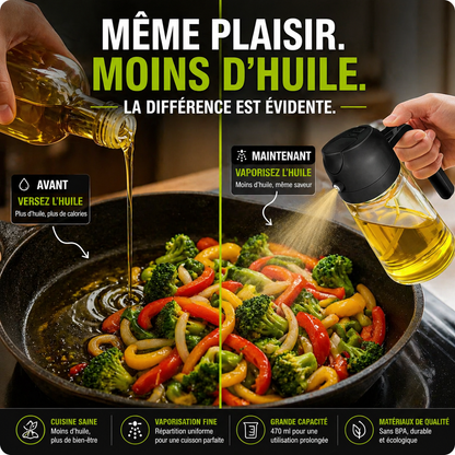 Pulvérisateur d'huile de cuisine en verre 2 en 1