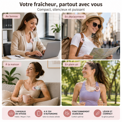 Mini Ventilateur Portable Rechargeable – Silencieux & Compact