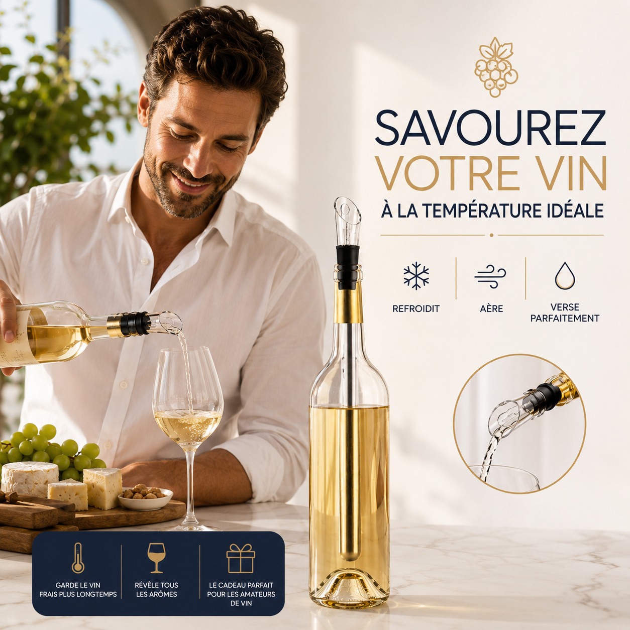 Bâton Refroidisseur de Vin 2-en-1 – Fraîcheur Parfaite à Chaque Verre