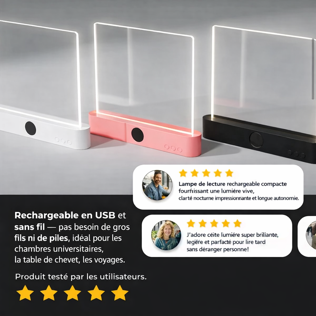 Lampe de lecture LED plate USB