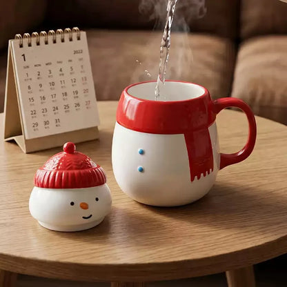 Tasse bonhomme de neige en céramique