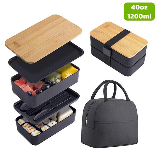 Lunch Box Bento avec Couverts – 2 Compartiments