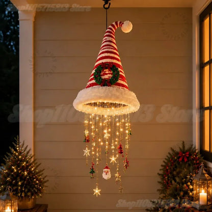Bonnet du Père Noël suspension lumineuse