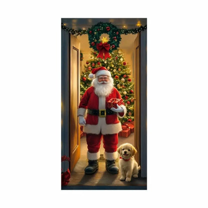 Décoration de porte de Noël avec animaux