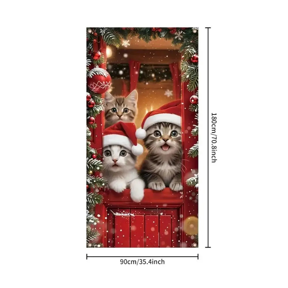 Décoration de porte de Noël avec animaux