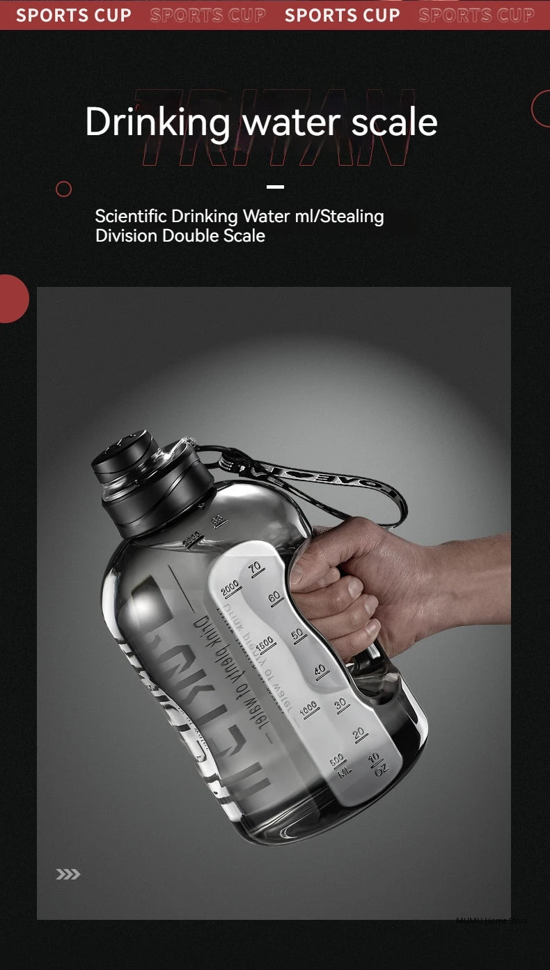 Bouteille d'Eau Sport 2.7L Grande Capacité - Gourde Fitness Gym