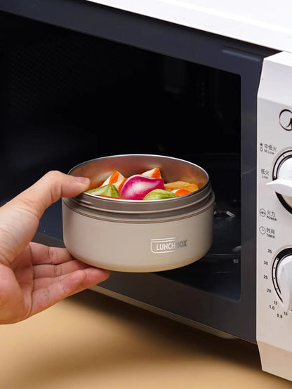 Set Bento Isotherme 3 Pièces Inox Micro-ondes