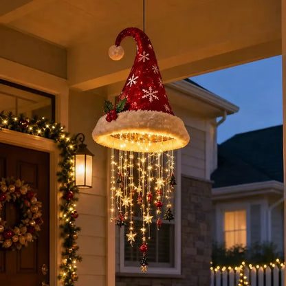 Bonnet du Père Noël suspension lumineuse