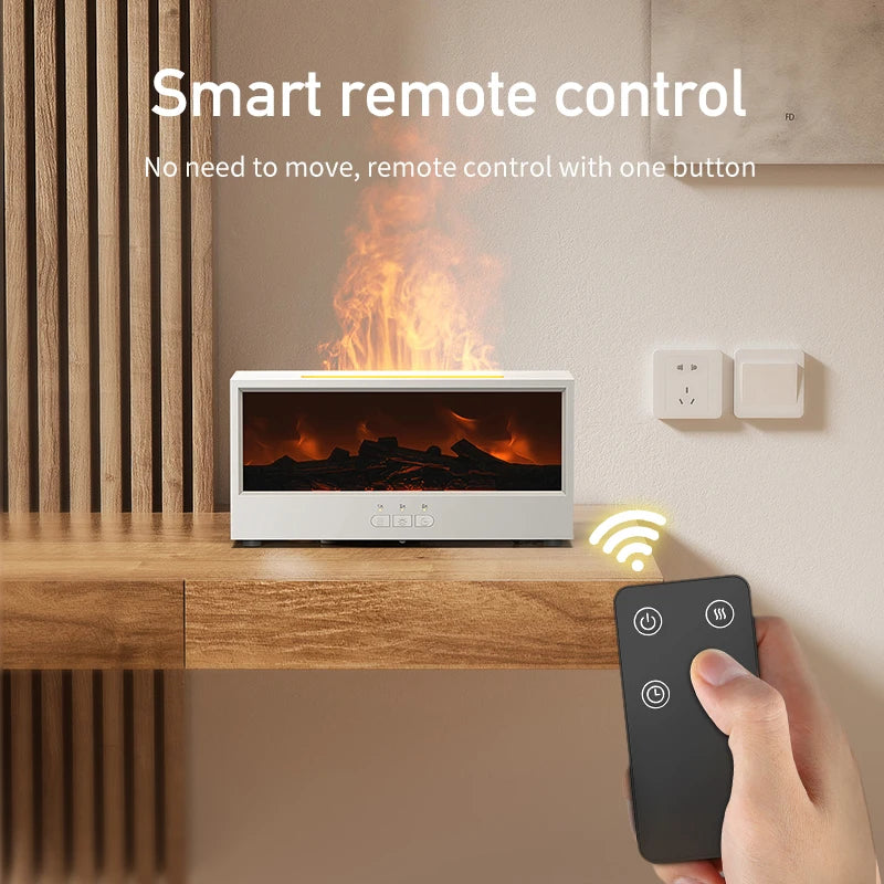 Humidificateur d’Air Effet Cheminée Sans Eau avec Télécommande et LED