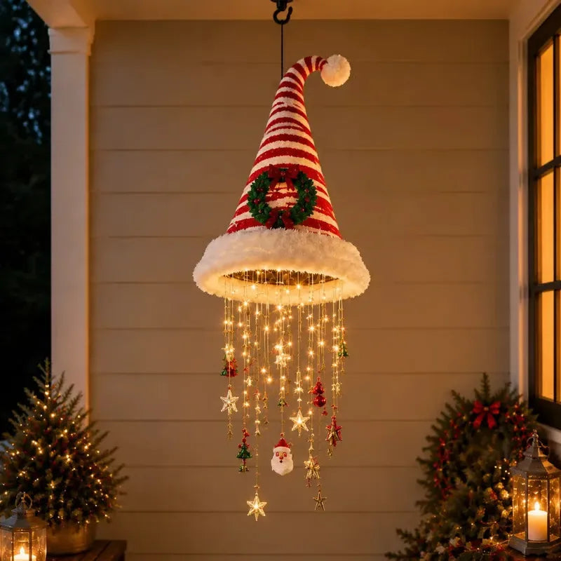 Bonnet du Père Noël suspension lumineuse