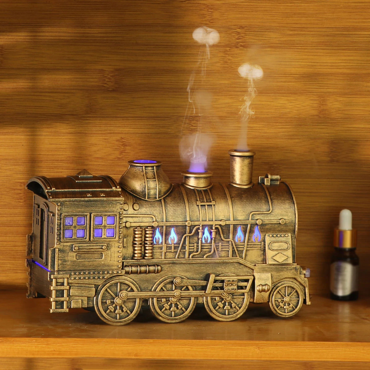 Locomotive vintage avec effet vapeur