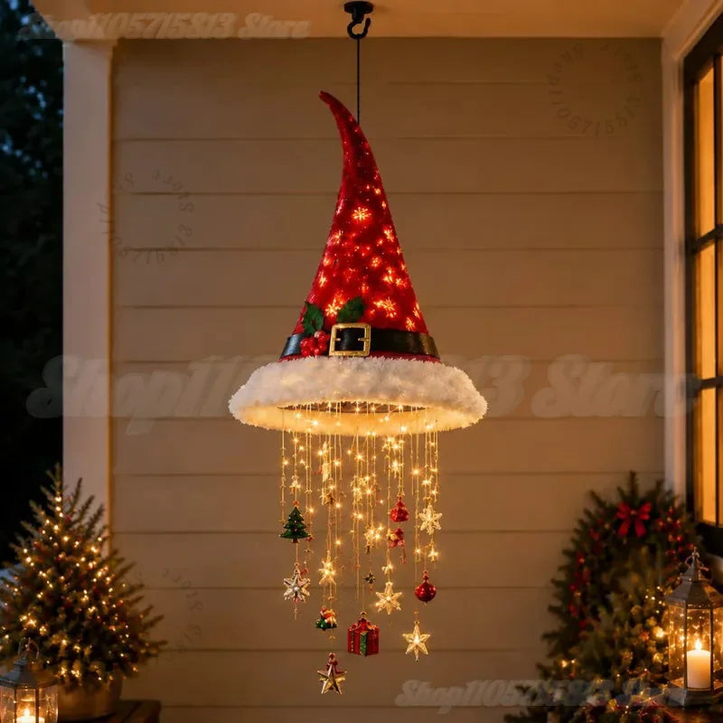 Bonnet du Père Noël suspension lumineuse
