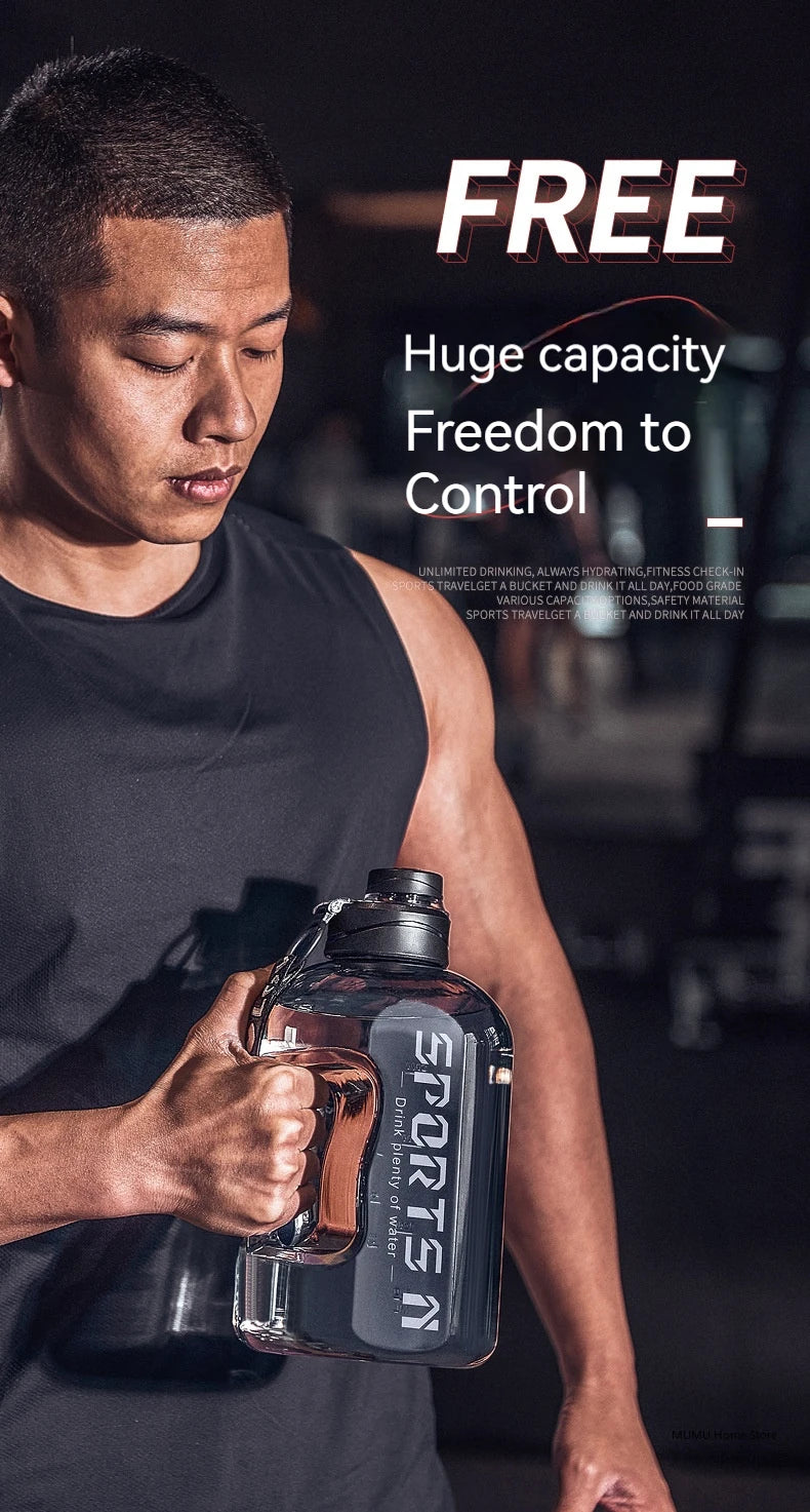 Bouteille d'Eau Sport 2.7L Grande Capacité - Gourde Fitness Gym