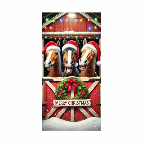 Décoration de porte de Noël avec animaux