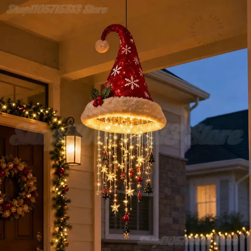 Bonnet du Père Noël suspension lumineuse
