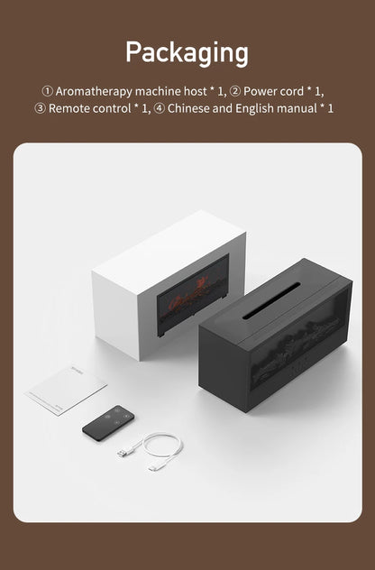 Humidificateur d’Air Effet Cheminée Sans Eau avec Télécommande et LED