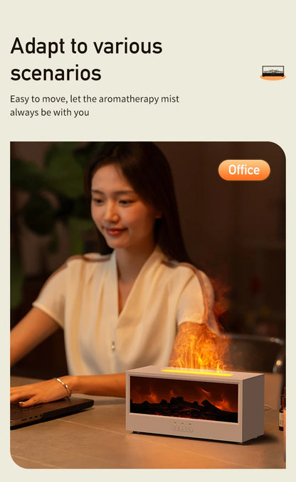 Humidificateur d’Air Effet Cheminée Sans Eau avec Télécommande et LED