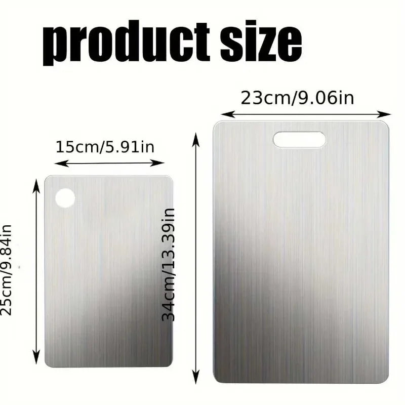 Lot de 2 Planches à Découper Inox Antidérapantes
