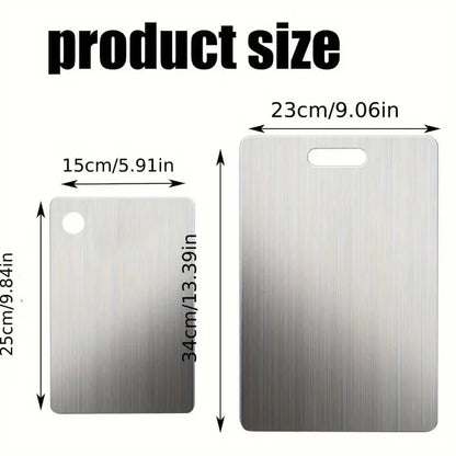 Lot de 2 Planches à Découper Inox Antidérapantes
