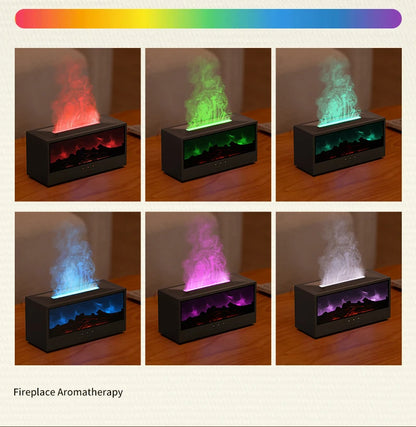 Humidificateur d’Air Effet Cheminée Sans Eau avec Télécommande et LED