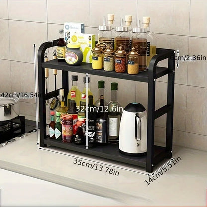 Étagère de Cuisine 2 Niveaux en Métal