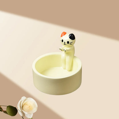 Support de Bougie Chat Créatif - Porte-Bougie Aromathérapie Décoratif
