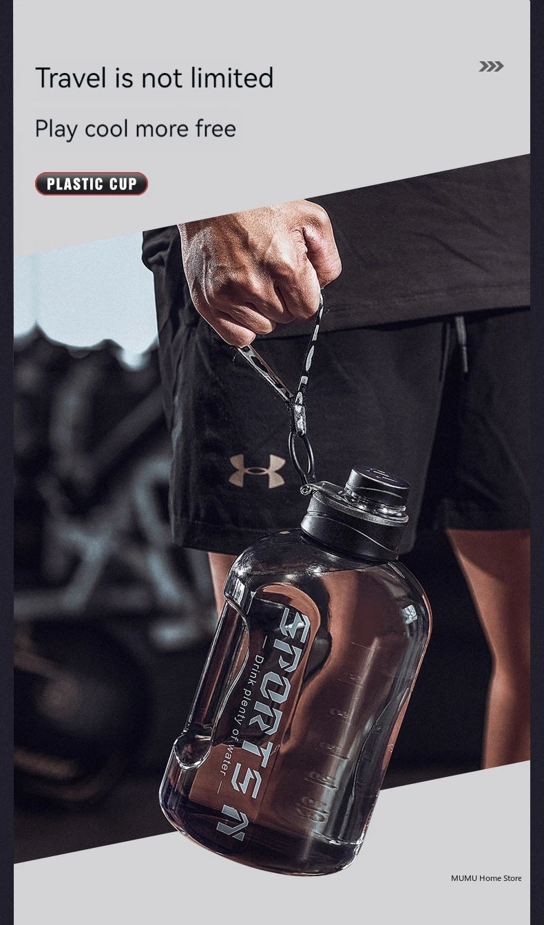 Bouteille d'Eau Sport 2.7L Grande Capacité - Gourde Fitness Gym