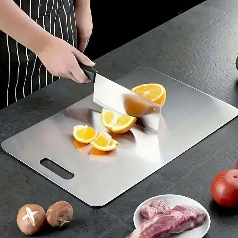 Lot de 2 Planches à Découper Inox Antidérapantes