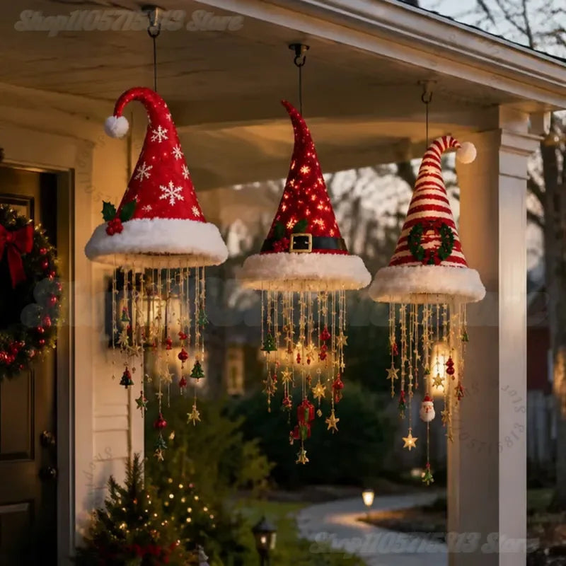 Bonnet du Père Noël suspension lumineuse