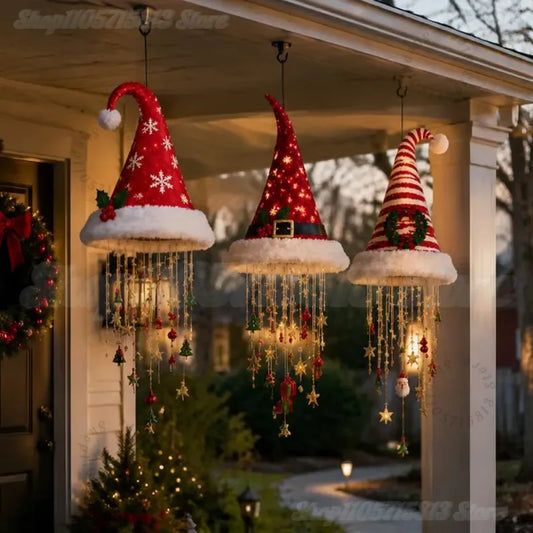 Bonnet du Père Noël suspension lumineuse
