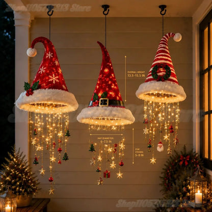 Bonnet du Père Noël suspension lumineuse